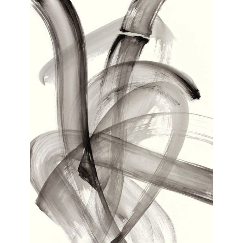 Motion In Gray II Painting by Janice Sadler, 32" H x 24" W x 1.5" D, Glass Coat