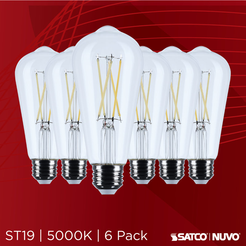 5 Watt ST19 LED Medium Base Clear 5000K CCT 120 Volt, 800 Lumens, 8 W