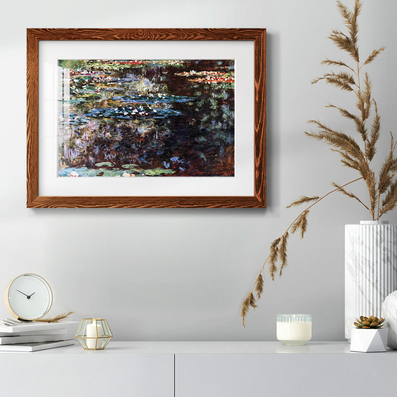 "Water Garden At Giverny" par Monet, reproduction d'art sur papier, Érable, H 22 po x l 32 po