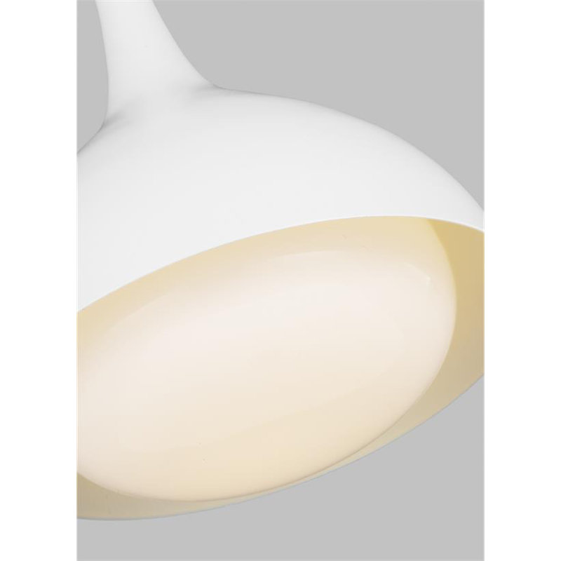 Alize 1 - Light Single Pendant, Matte White/Burnished Brass