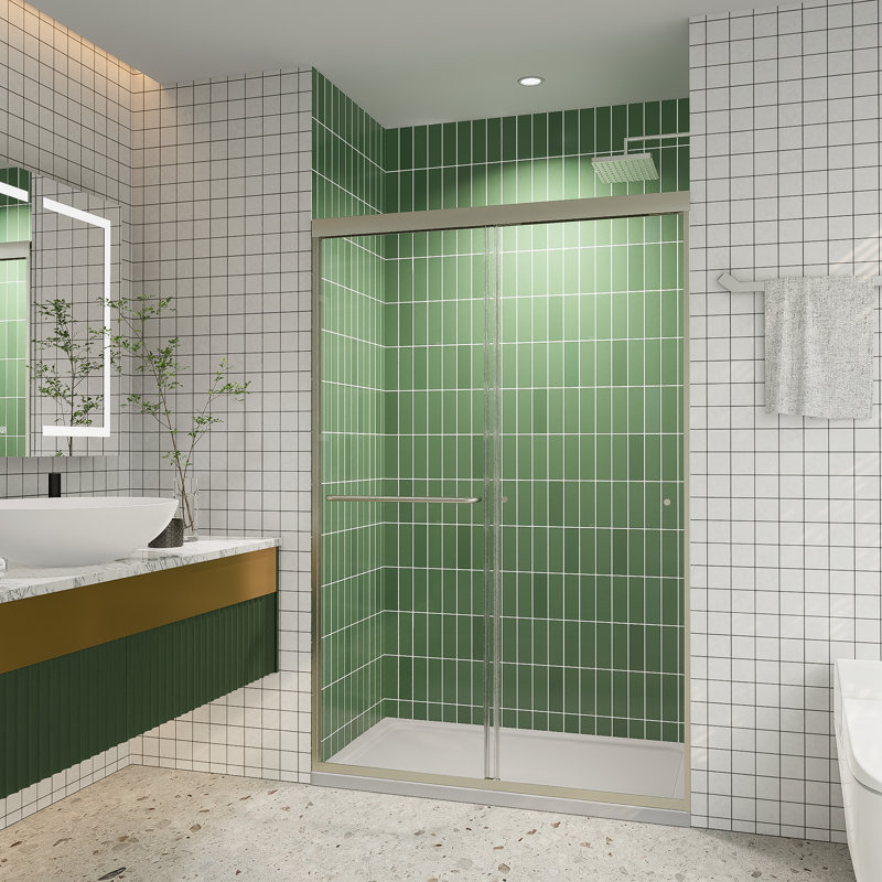 44'' - 48'' W x 72'' H Framed Sliding Shower Door, Nickel