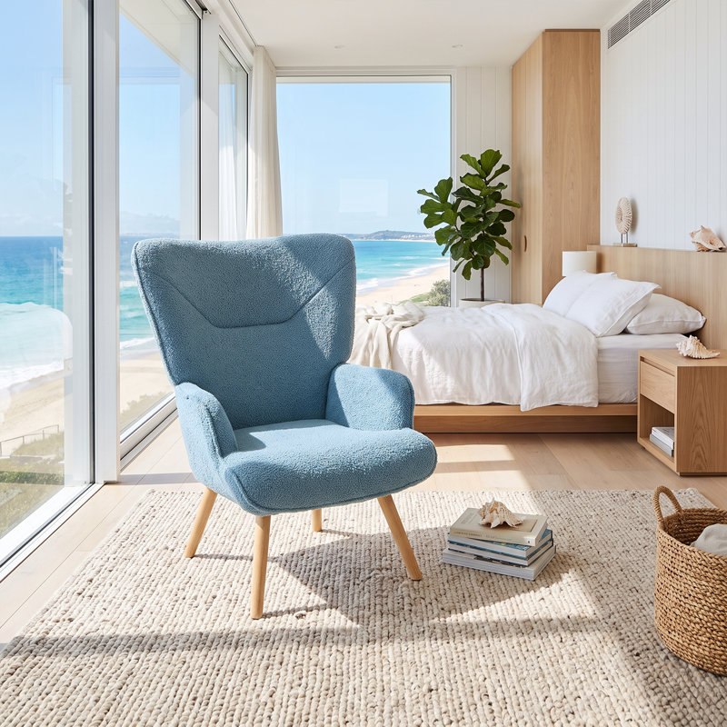 Upholstered Armchair, Dusty Blue