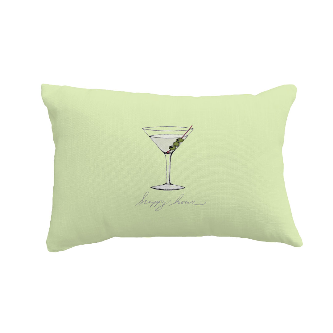  Martini Glass Happy Hour Outdoor Rectangular Pillow Cover & Insert e by design 