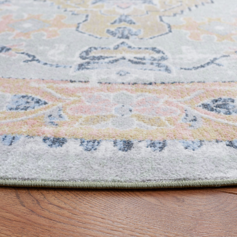 Bayside Performance Machine Washable Oriental Rug, Round 6'7"