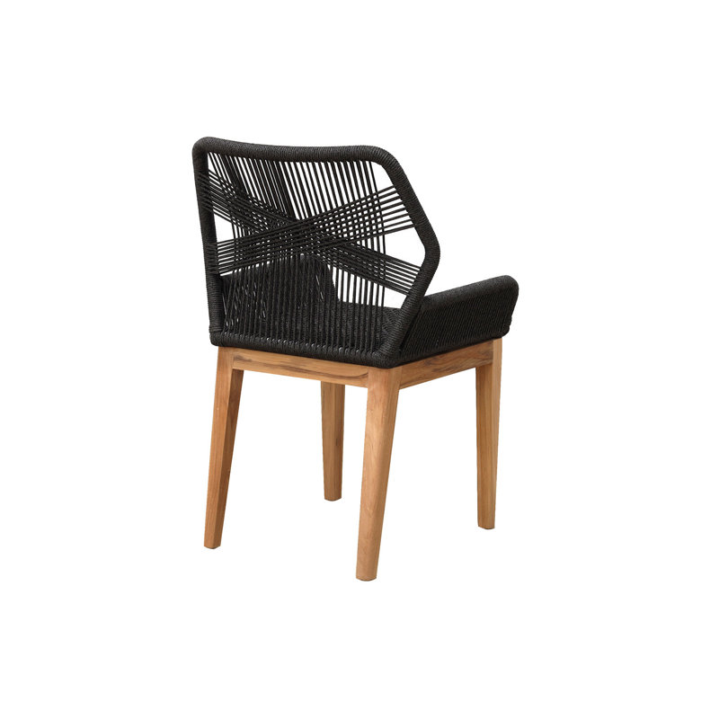 Beverly Outdoor Teak Dining Armchair, Black