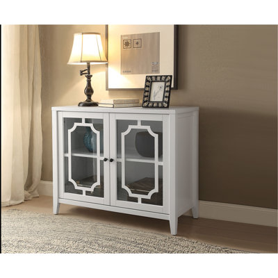 Ceara White Finish Console Cabinet