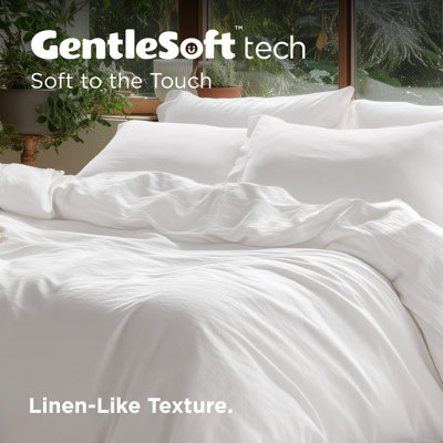 Bedsure Duvet Cover Set-Washed Cotton-Zip Feather