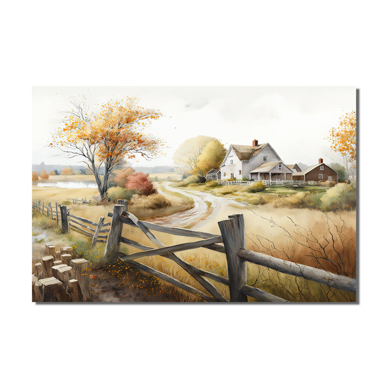 Belle grange au printemps III - art mural paysage de grange
