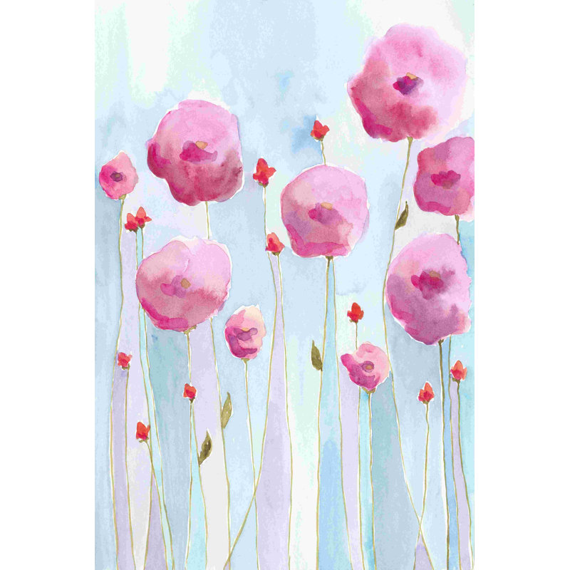 Fleurs roses I, H 18 po x l 12 po