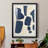 Blue Pieces I - Organic Shapes Wall Art, Matted and Framed Under Acrylic Glass, Set of 2, Large Living Room Wall Art-413902392-413902371