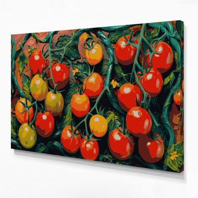 Art mural sur toile brun, légumes et tomates