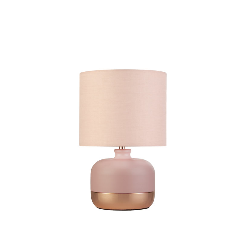 Meola Metal Table Lamp, Pink/Copper, Pink