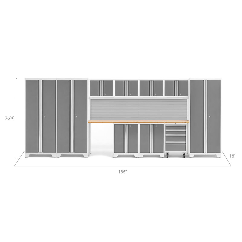 Bold Series 12 Piece Complete Storage System Set, No Light, Bamboo, Platinum