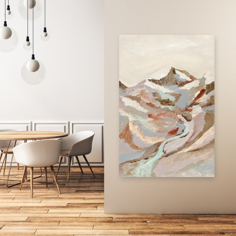 Art mural peint montagne paisible peint montagne