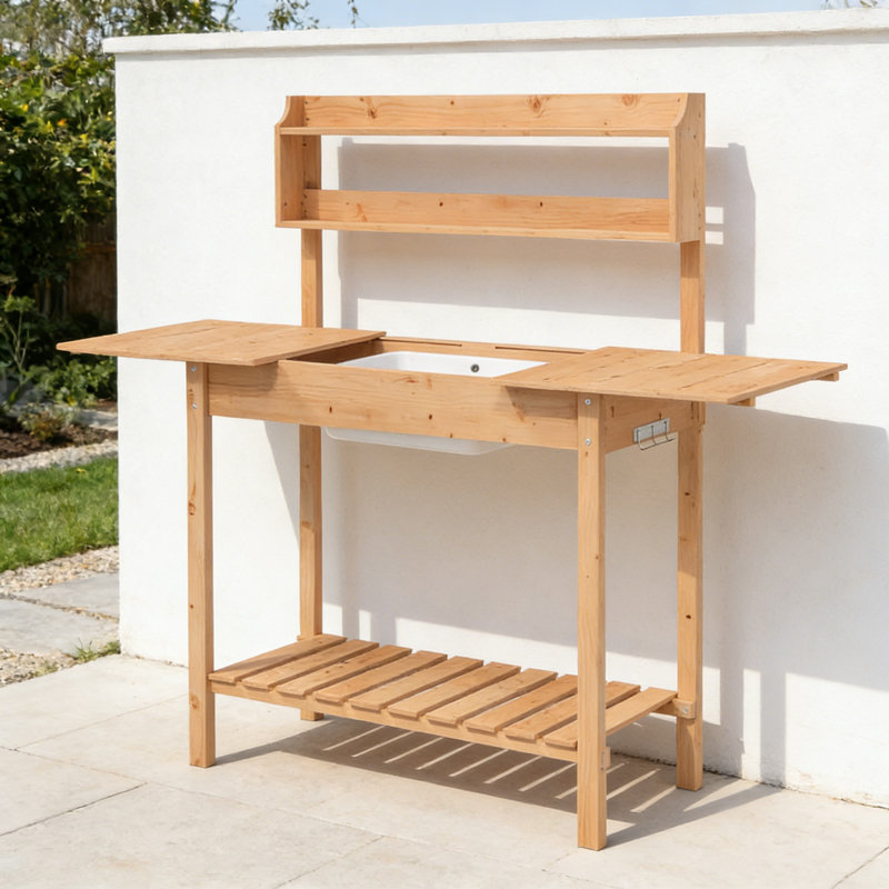 Manufactured Wood Potting Bench, Natural