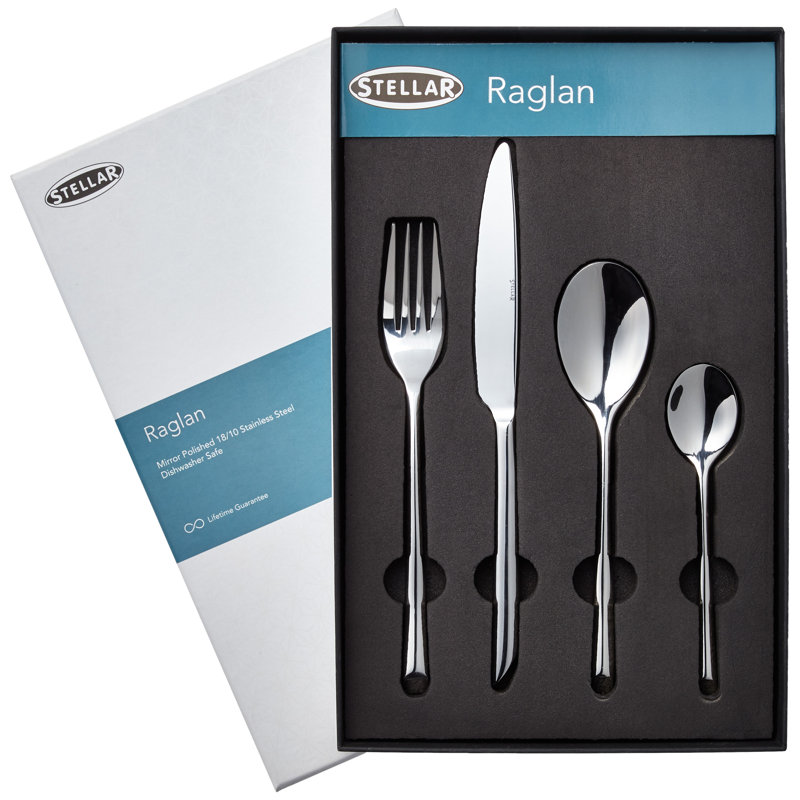 Stellar 32 Piece Stainless Steel Cutlery Set, Table Setting for 8, Raglan Design