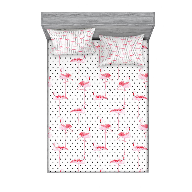 Microfiber Polka Dots Sheet Set, Full/Double Sheet Set + Fitted Sheet + Pillowcase