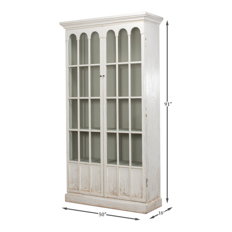 Glass China Cabinet, White