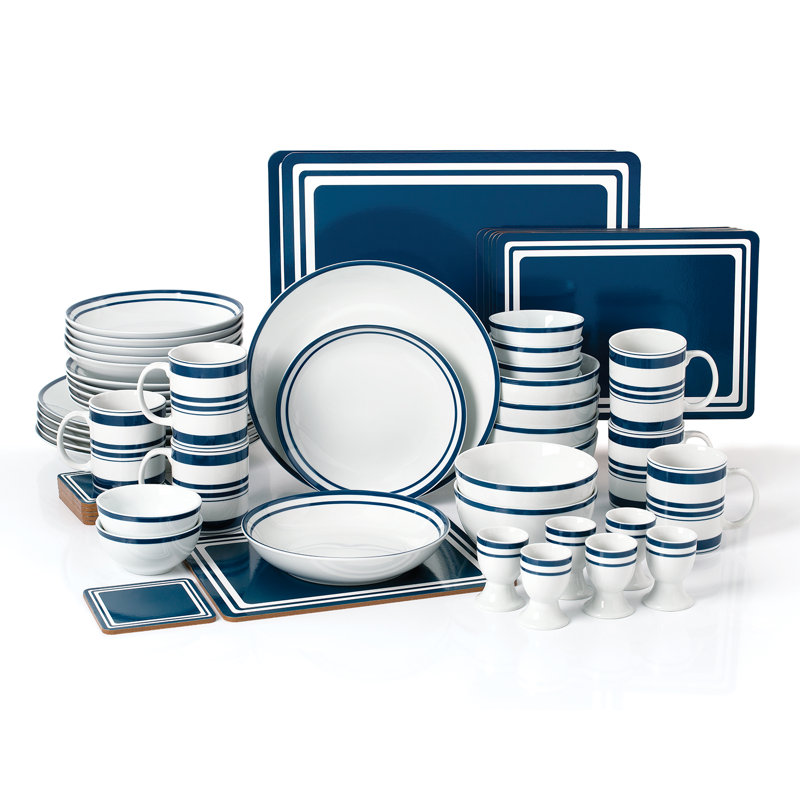 Waterside 56pc Blue Bistro Combo Dinner Set