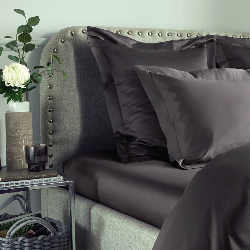 Marview 1000 Thread Count Sateen Standard Fitted Sheet, Kingsize (5'), Platinum