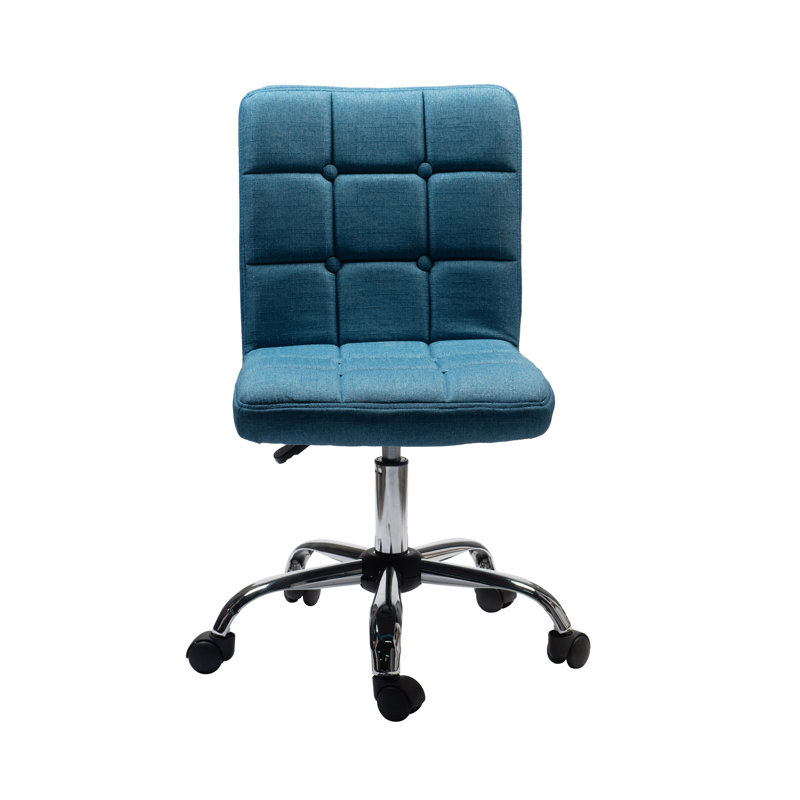 Chaise de bureau en tissu Paillere, Bleu