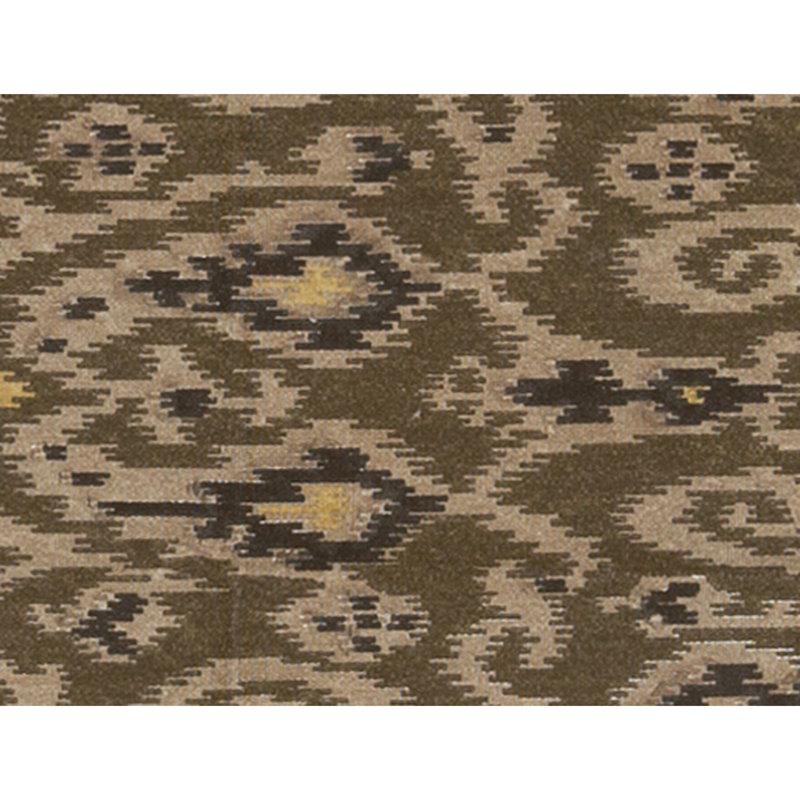 Flatweave Wool Ikat Area Rug in Olive And Multi