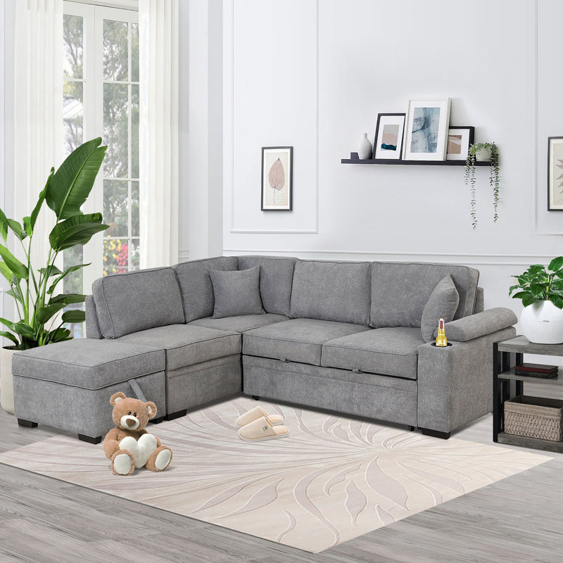 Upholstered 87.4'' Sofa, Gray Linen