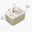 Meuble-lavabo de salle de bain 30 po avec lavabo, meuble de rangement mural à bordures courbes et flottantes avec tiroir, lavabo rond en céramique blanc avec motif de pierre, pré-assemblé, couleur vert clair-835163587