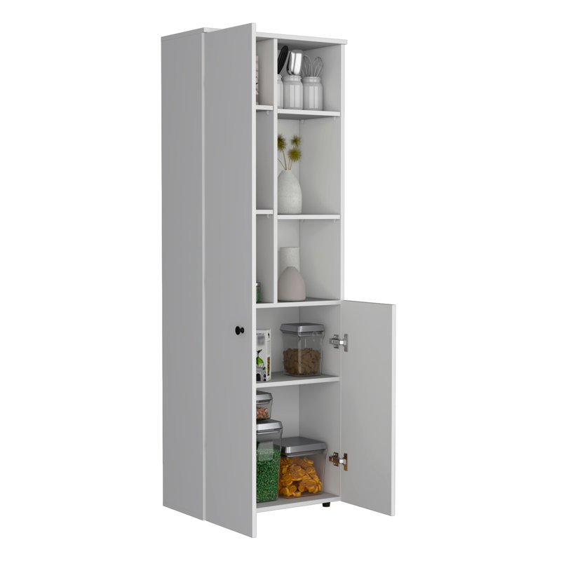 Garde-manger avec armoire de rangement haute de 67 pouces avec trois portes et trois tablettes extérieures Konik