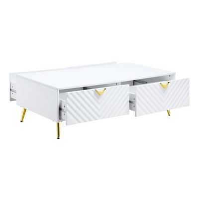 Gaines White High Gloss Finish Coffee Table
