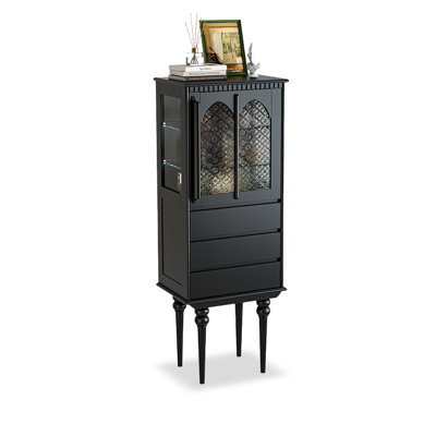 Black Solid + Manufactured Wood+Glass Display Cases