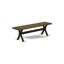 L'ensemble de table de cuisine 3 pièces pour petits espaces comprend une table de salle à manger rectangulaire avec pieds en X et 2 bancs de salle à manger, finition noire brossée-1131210369-1131210370-1131210372