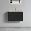Meuble-lavabo flottant rayé en chêne noir brossé 24 po avec lavabo en céramique blanche Kaibab