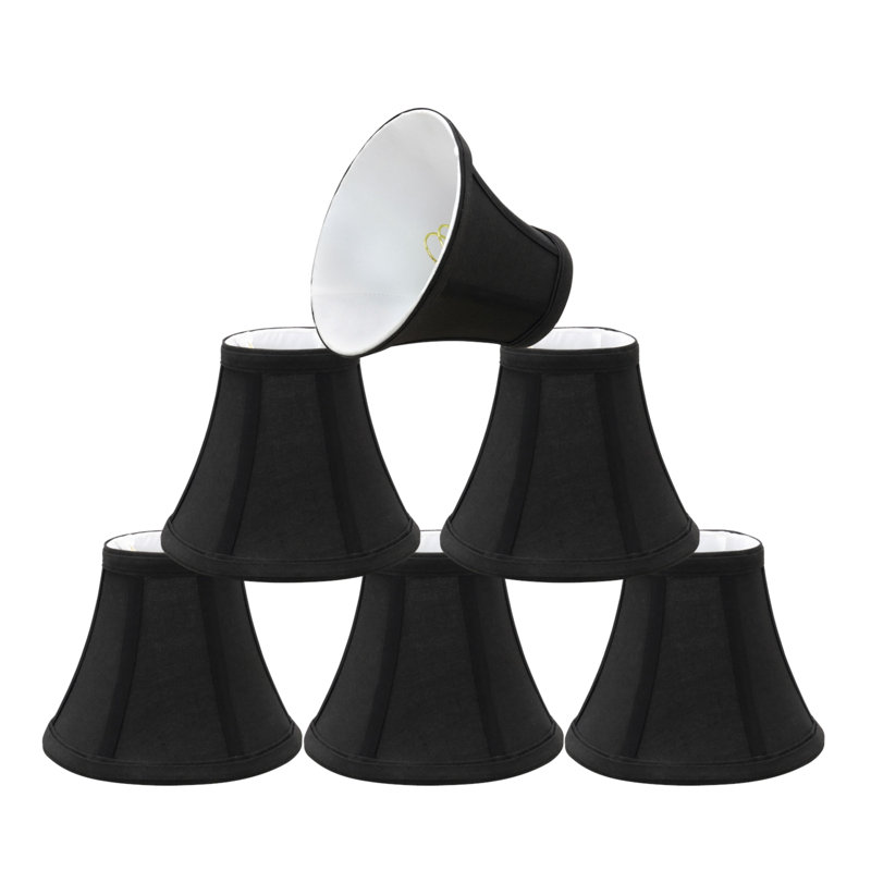 Set of 6 Black Cotton Bell Lamp Shades