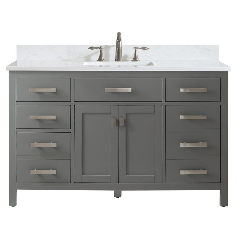 Ensemble de meuble-lavabo simple 54 po Binion, Gris