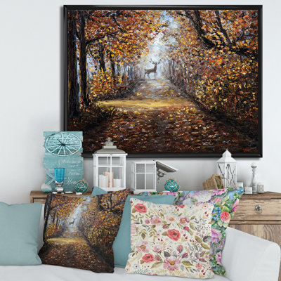 Cerf dans le parc - peinture sur toile