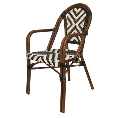 Elegant Aluminum Woven Bistro Armchair