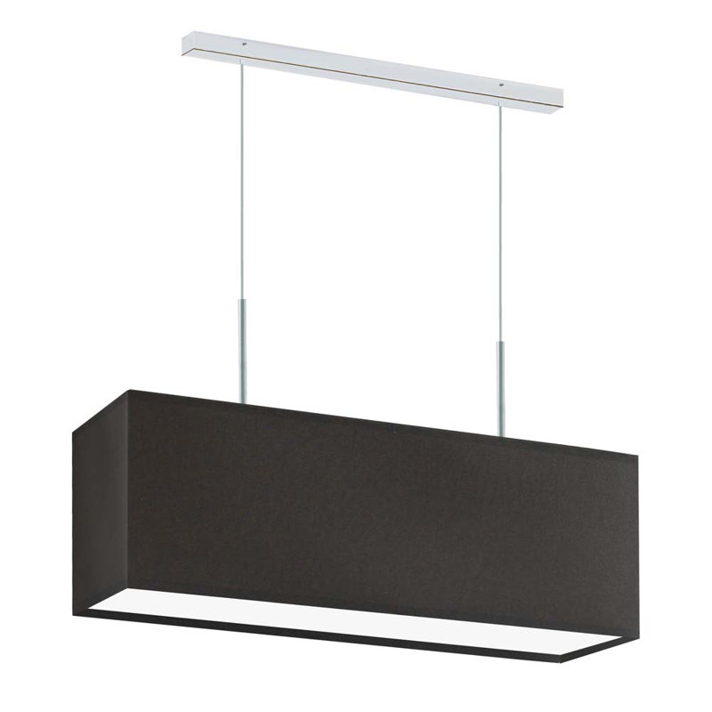 Gener 2 - Light Square/Rectangle Pendant, Chrome, Dark Brown
