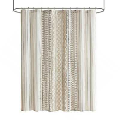 Rideau de douche en coton avec chenille