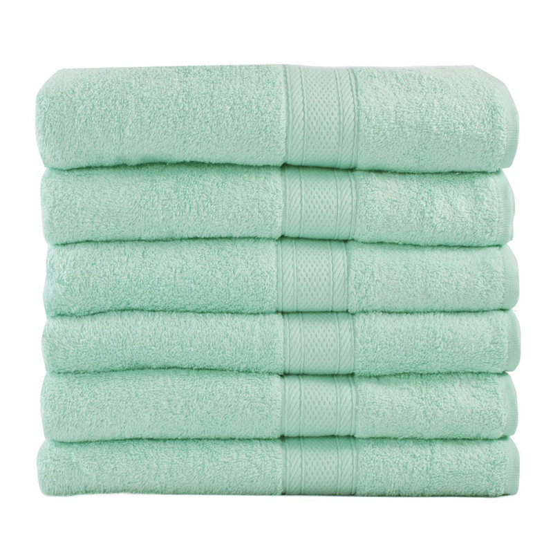 Josephine Cotton Midweight Bath Towel, Aqua