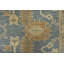 Tapis oriental traditionnel en laine bleue noué à la main 9 pi 4 po x 11 pi Oushak