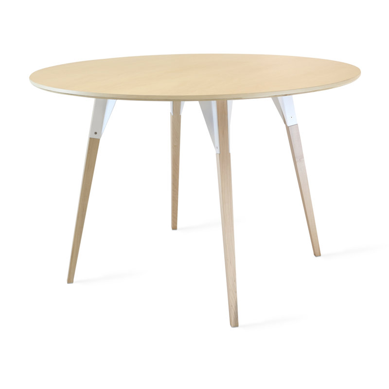 Table de salle à manger Clarke, H 30 po x L 46 po x l 46 po, Blanc / érable, Érable