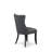 Dallas Parson Chairs - Button Tufted Nailhead Platinum Gray Polyester Fabric Upholstered Dining Chairs, Set of 2, Sand Blasted Black-2090194863