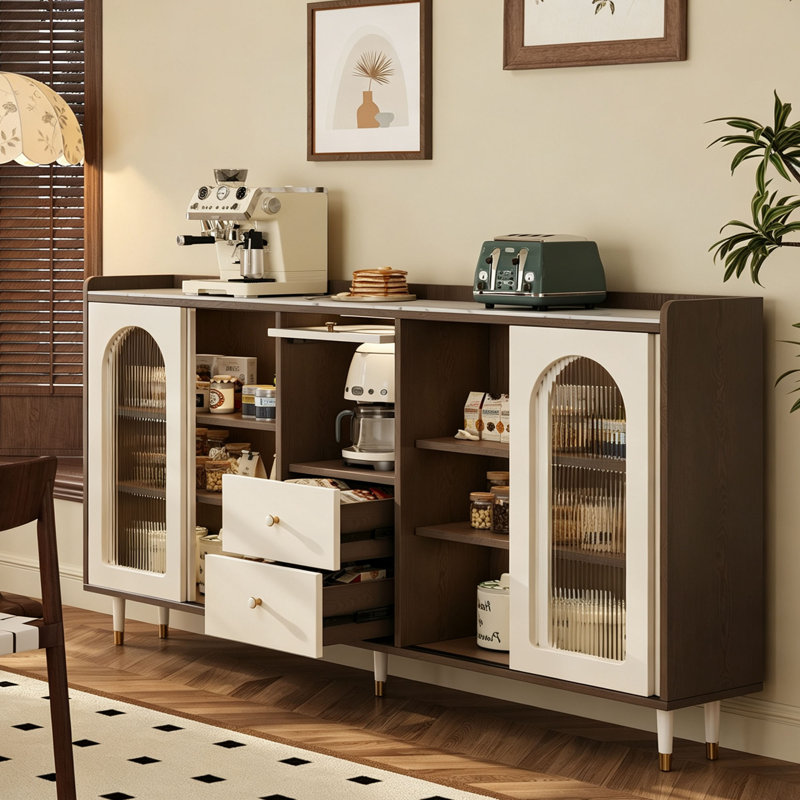Buffet de rangement moderne de style minimaliste, H 40,55 po x l 81,1 po x P 11,81 po