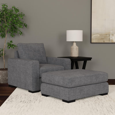 Fauteuil et repose-pieds Oliver