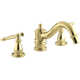 Antique Bath Faucet Trim for Deck-Mount High-Flow Valve with Lever Handles, Valve Not Included