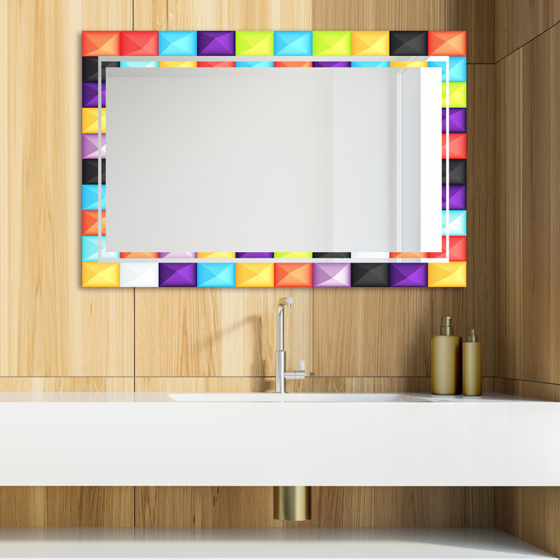 Glam Modern & Contemporary Vanity Mirror, 48" H x 30" W, Capricious Colorfields