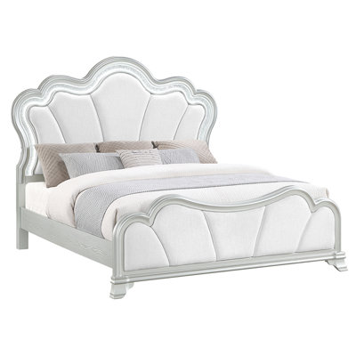 AURELIA SILVER QUEEN BED WITH LED