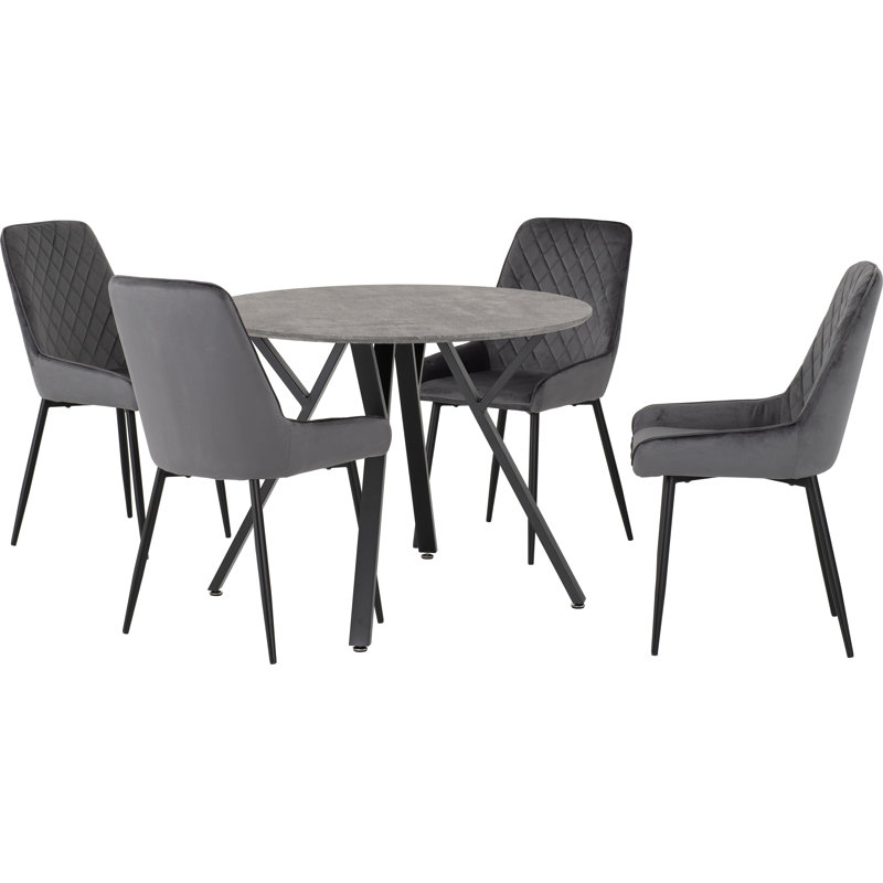 Maisy 4 - Person Dining Set, Grey
