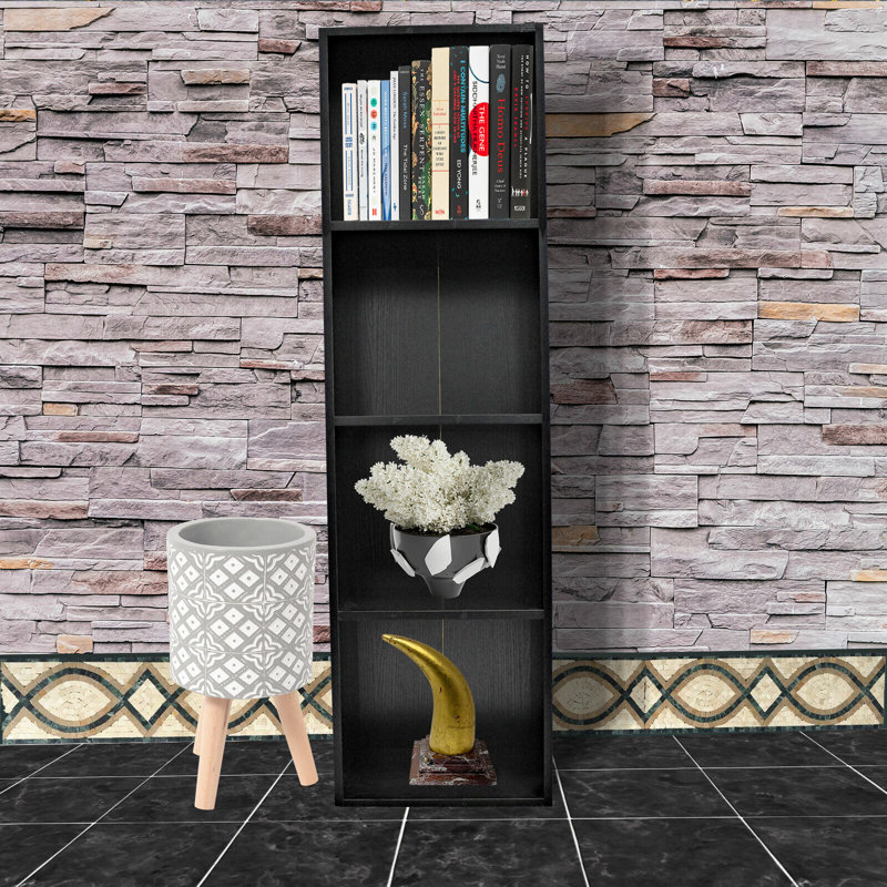 Jiayan 106cm H x 30cm W Cube Bookcase, Black